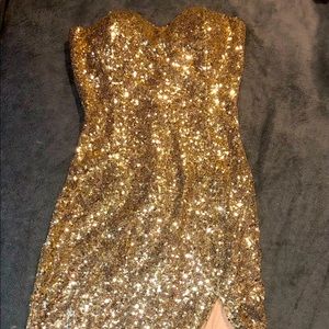 Gorgeous champagne cocktail dress guaranteed to turn heads